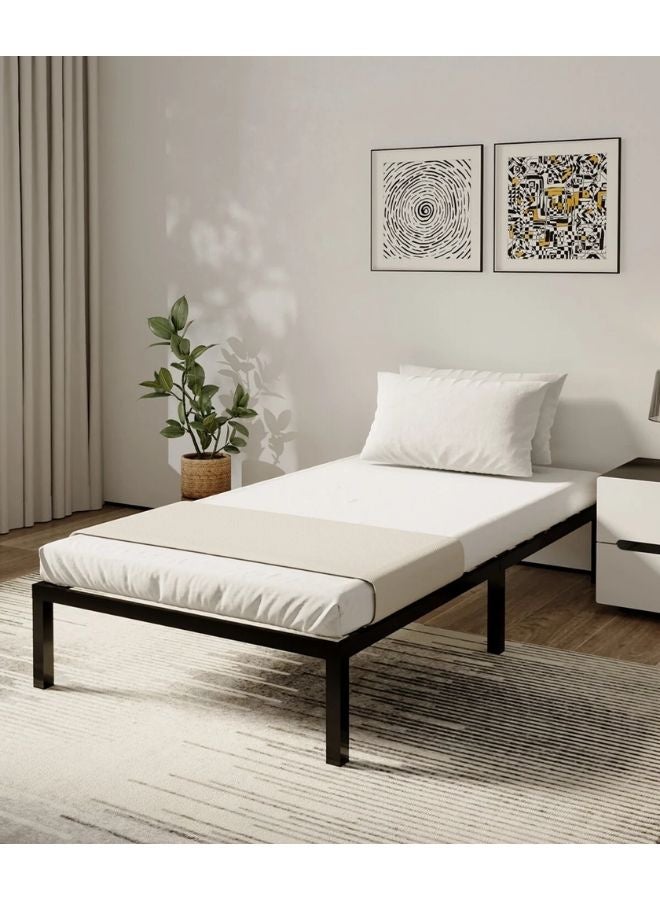 MAAS Single bed frame 190*99, metal platform bed frame with storage, 35cm high, made of heavy-duty steel - Image 4